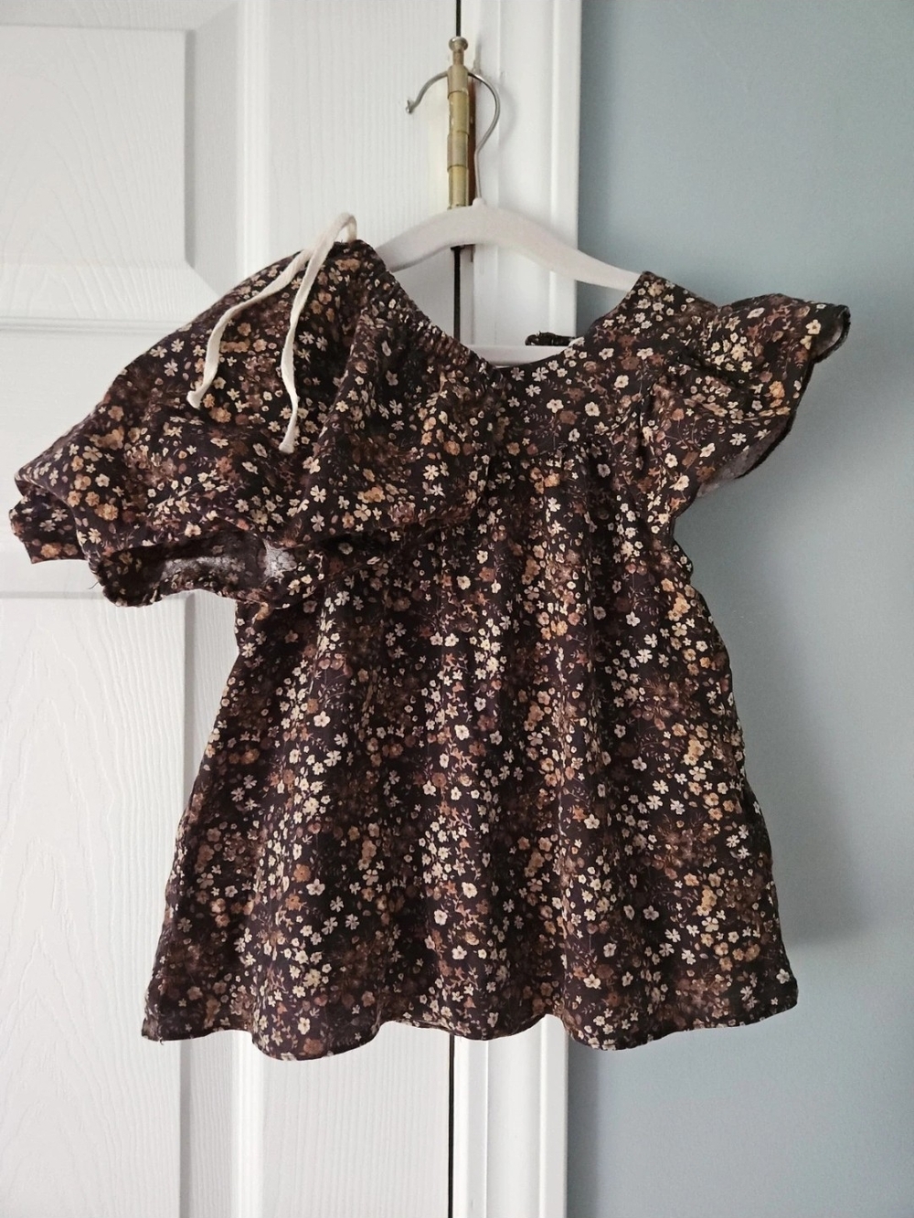 Jamie Kay Brown Floral Ruffle Blouse And Bloomers